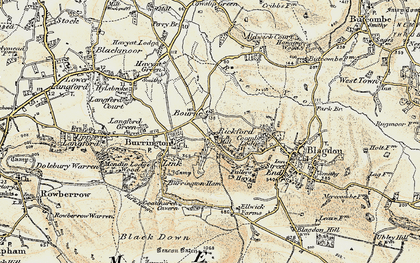 Old map of Rickford in 1899-1900