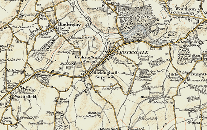 Old map of Rickinghall in 1901