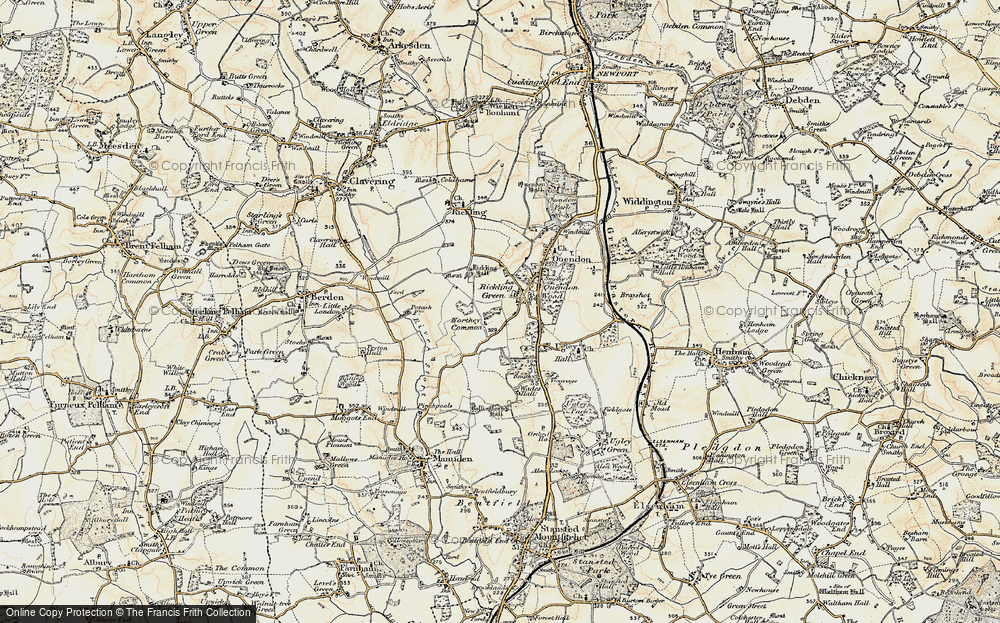 Old Map of Rickling Green, 1898-1899 in 1898-1899