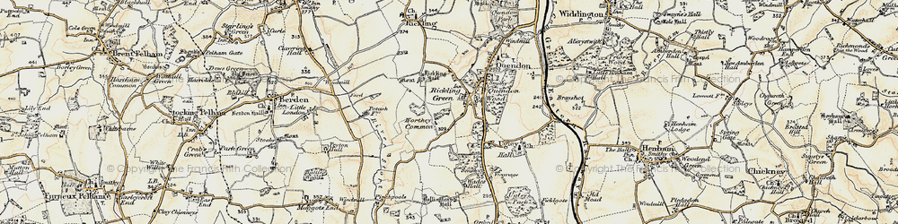 Old map of Rickling Green in 1898-1899