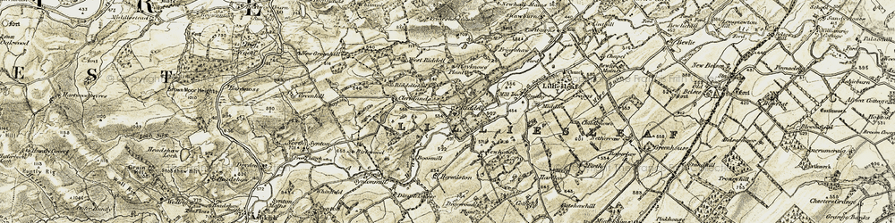 Old map of Riddell in 1901-1904