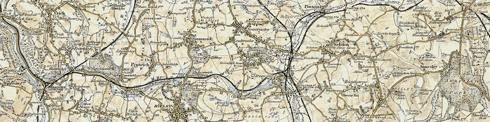 Old map of Riddings in 1902