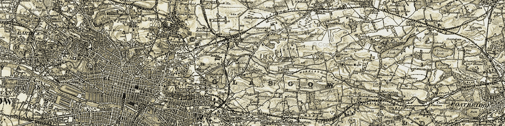 Old map of Riddrie in 1904-1905