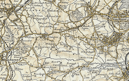 Old map of Ridgacre in 1901-1902