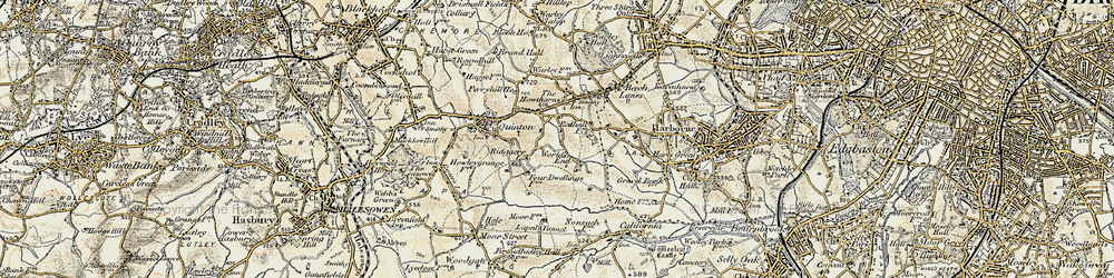 Old map of Ridgacre in 1901-1902
