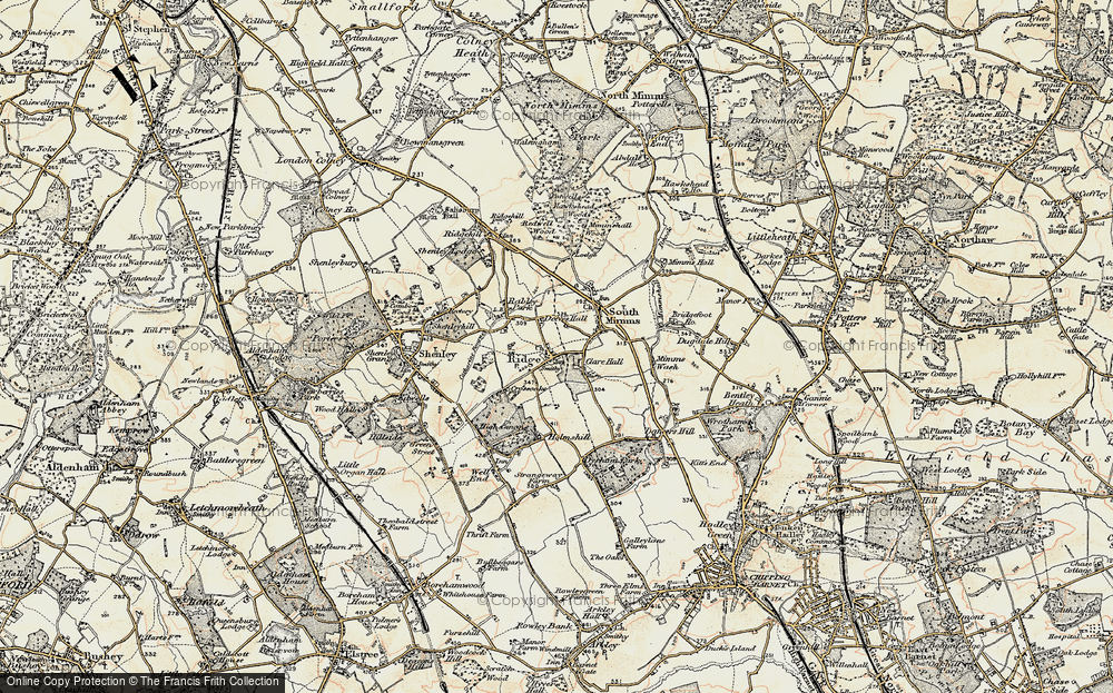 Old Map of Historic Map covering Bignell's Corner in 1897-1898