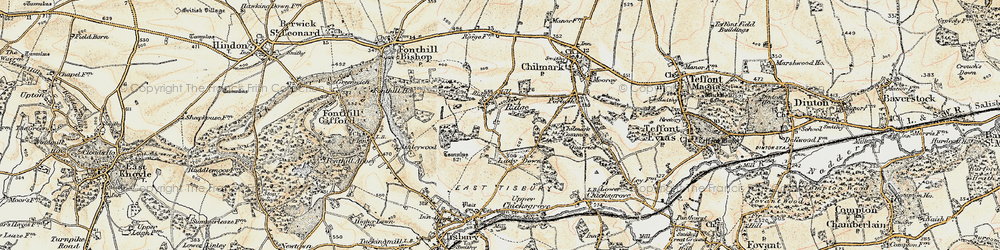 Old map of Ridge in 1897-1899