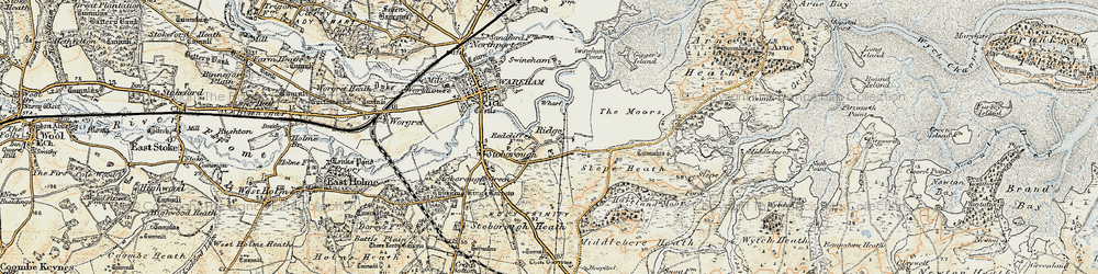 Old map of Ridge in 1899-1909