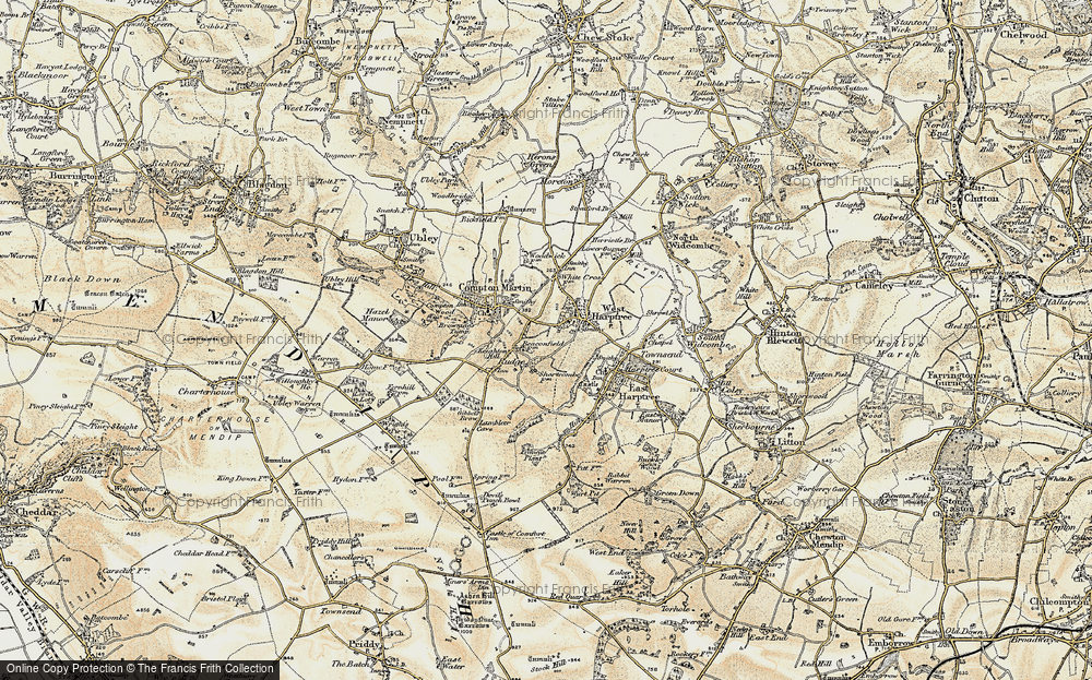 Old Map of Ridge, 1899 in 1899