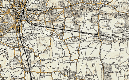 Old map of Ridge Green in 1898-1902