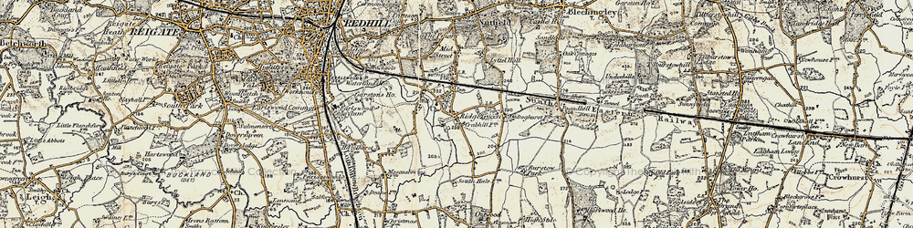 Old map of Ridge Green in 1898-1902