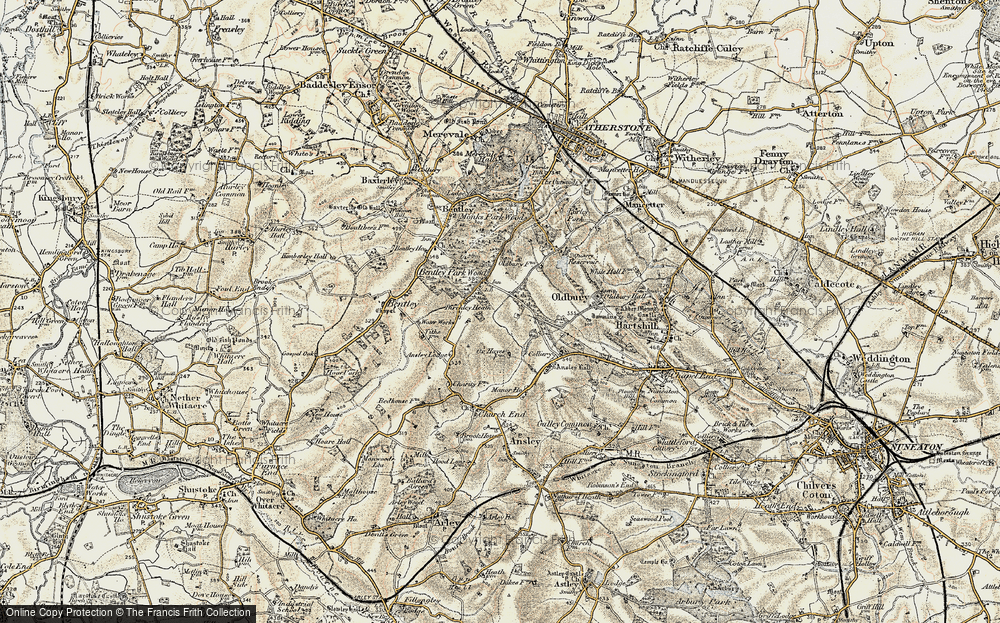 Old Map of Ridge Lane, 1901-1902 in 1901-1902