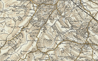 Old map of Ridge Lane in 1901-1902