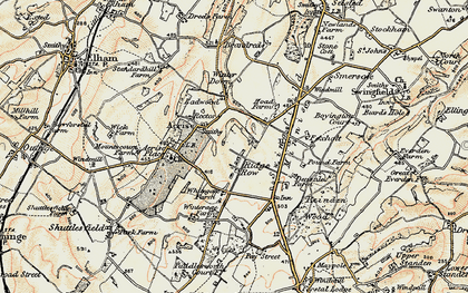 Old map of Ridge Row in 1898-1899