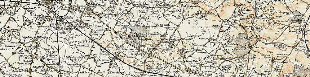 Old map of Ridgeway in 1897-1898