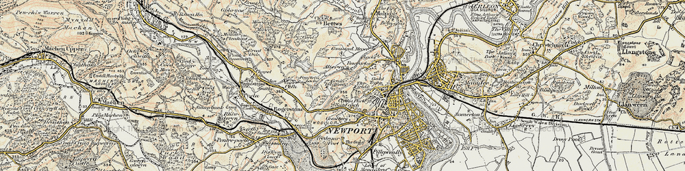 Old map of Ridgeway in 1899-1900