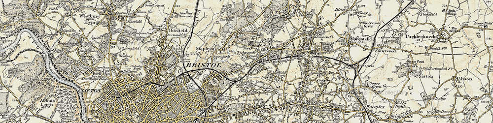 Old map of Ridgeway in 1899