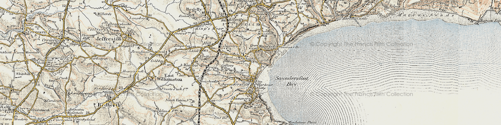 Old map of Ridgeway in 1901