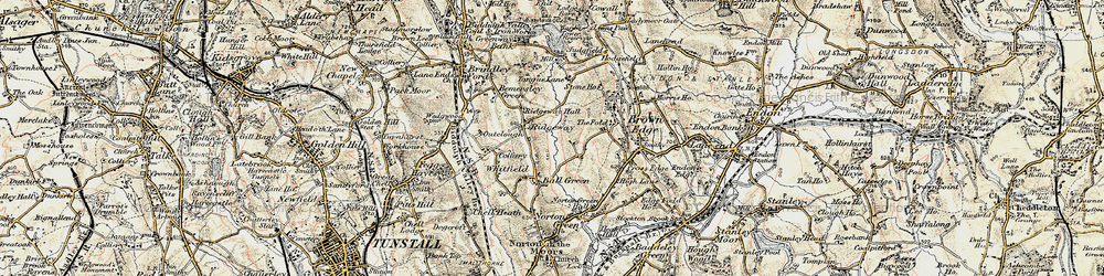 Old map of Ridgeway in 1902