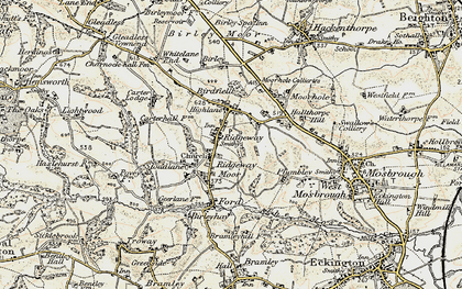 Old map of Ridgeway Moor in 1902-1903