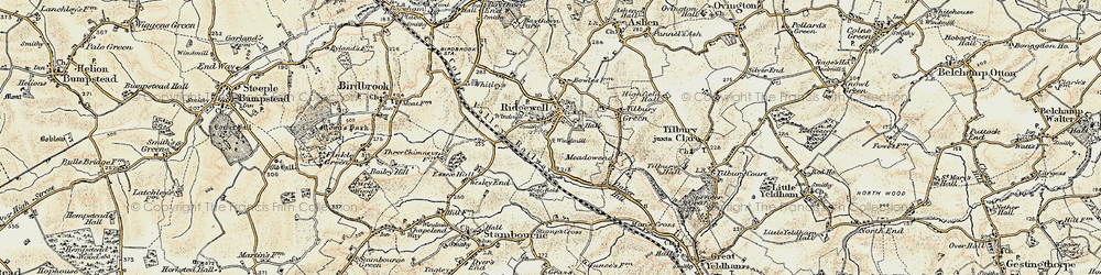 Old map of Ridgewell in 1898-1901