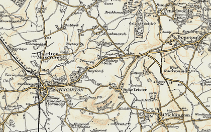 Old map of Riding Gate in 1897-1899