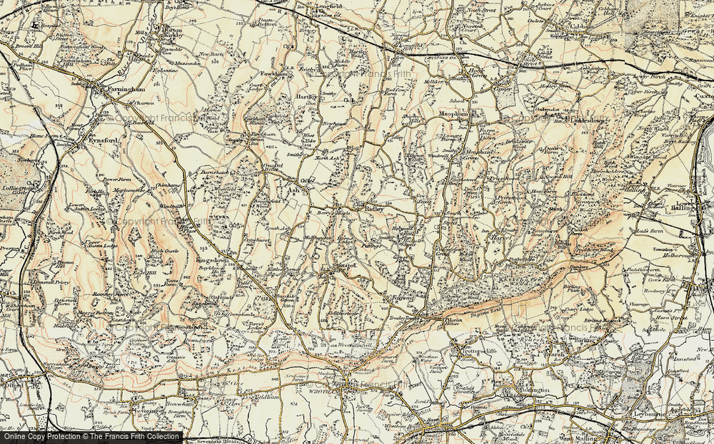 Old Map of Historic Map covering Berry's Maple in 1897-1898