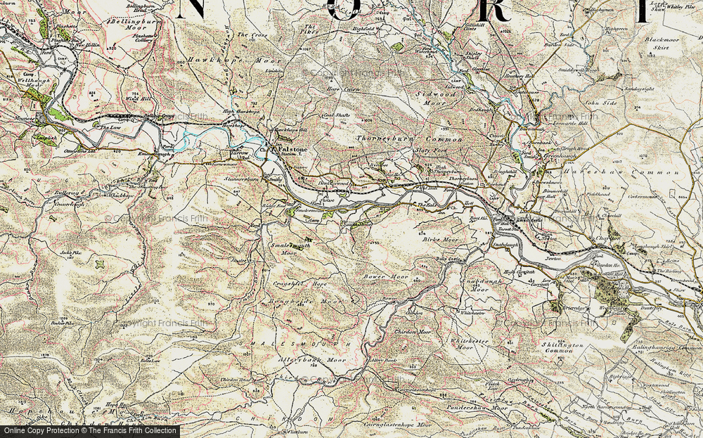 Old Map of Historic Map covering Donkleywood in 1901-1904