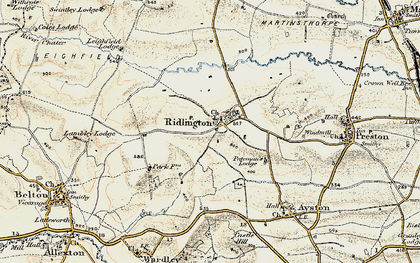 Old map of Ridlington in 1901-1903