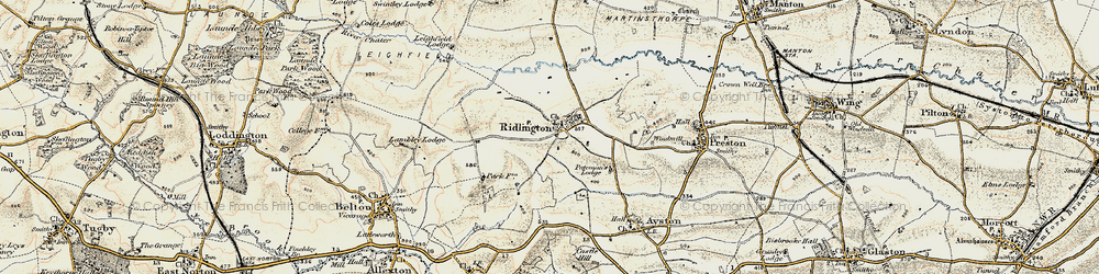 Old map of Ridlington in 1901-1903