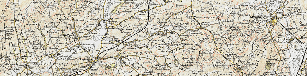 Old map of Rimington in 1903-1904