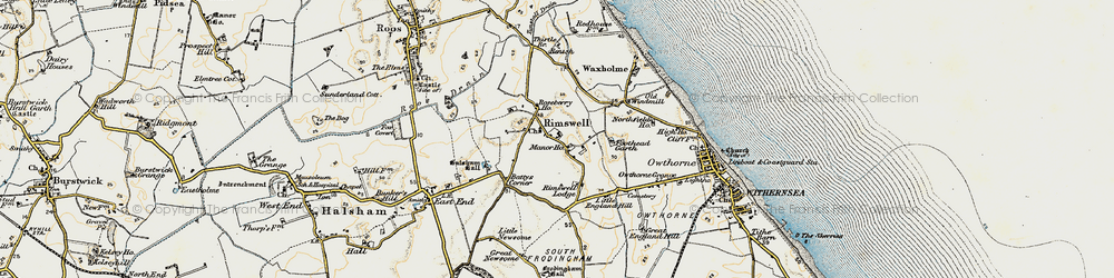 Old map of Rimswell in 1903-1908