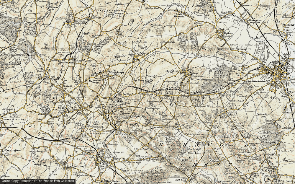 Old Map of Historic Map covering Blackbrook Resr in 1902-1903