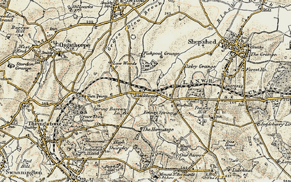 Old map of Blackbrook Resr in 1902-1903