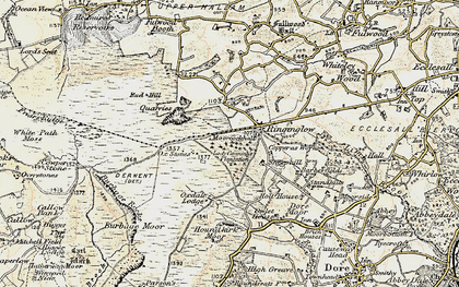 Old map of Burbage Rocks in 1902-1903