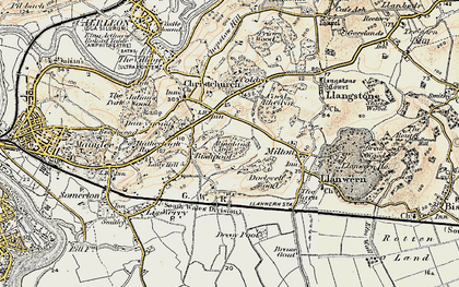 Old map of Ringland in 1899-1900