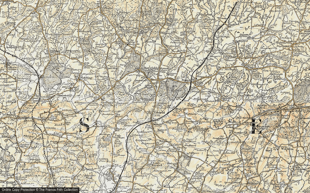 Old Map of Historic Map covering Buxted Park in 1898