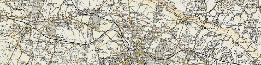 Old map of Allington Castle in 1897-1898