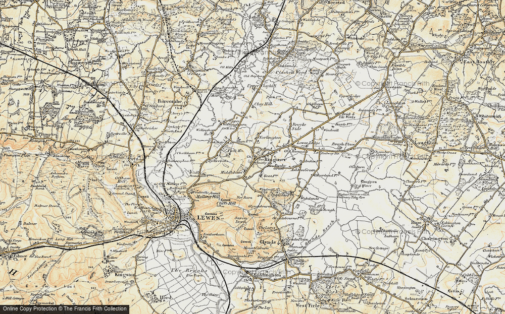 Old Map of Ringmer, 1898 in 1898
