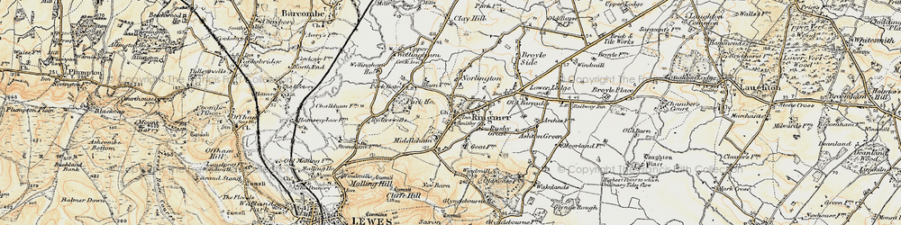 Old map of Ringmer in 1898