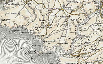 Old map of Ringmore in 1899-1900