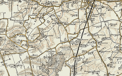 Old map of Ringsfield Corner in 1901-1902