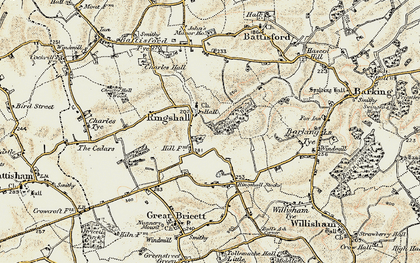 Old map of Ringshall in 1899-1901
