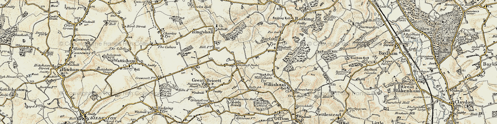 Old map of Ringshall Stocks in 1899-1901