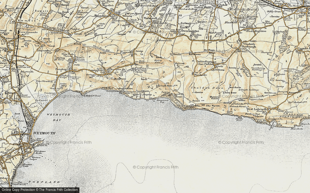Old Map of Historic Map covering Burning Cliff in 1899-1909