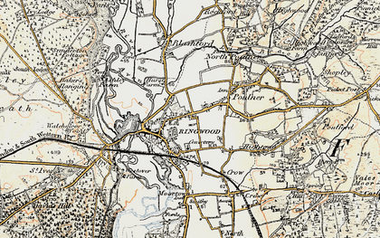Old map of Ringwood in 1897-1909
