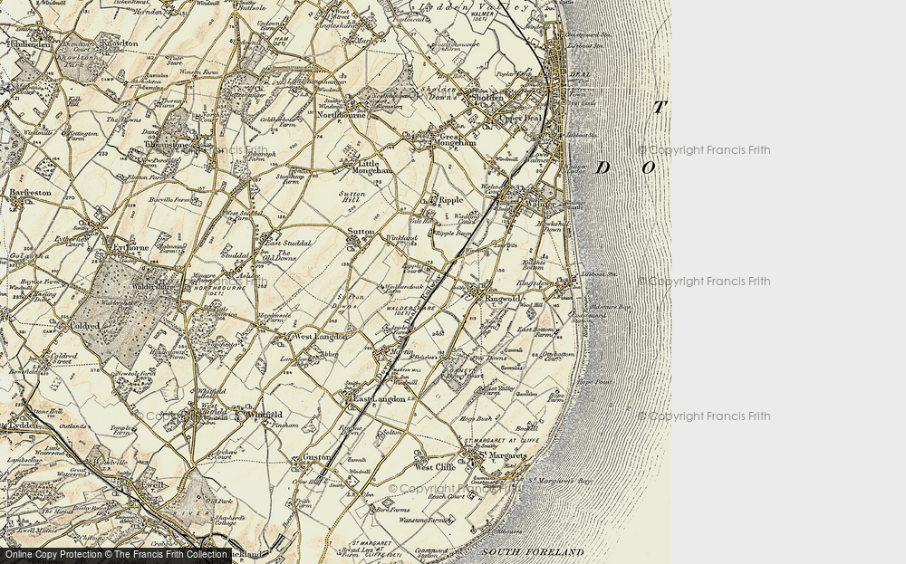 Old Map of Ringwould, 1898-1899 in 1898-1899