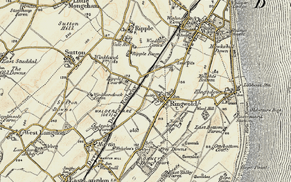 Old map of Ringwould in 1898-1899