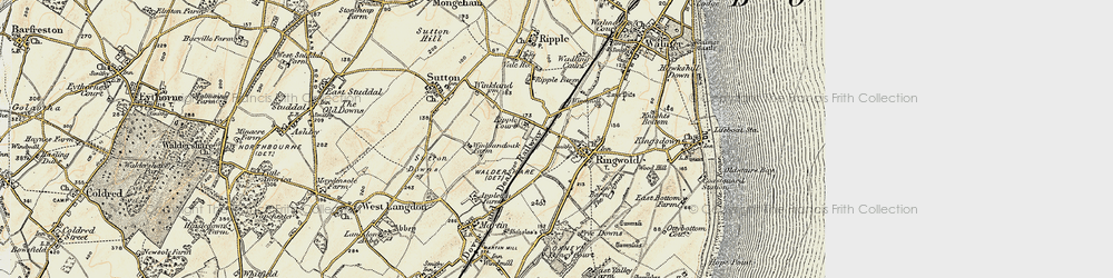 Old map of Ringwould in 1898-1899