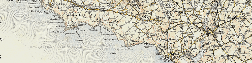 Old map of Rinsey in 1900